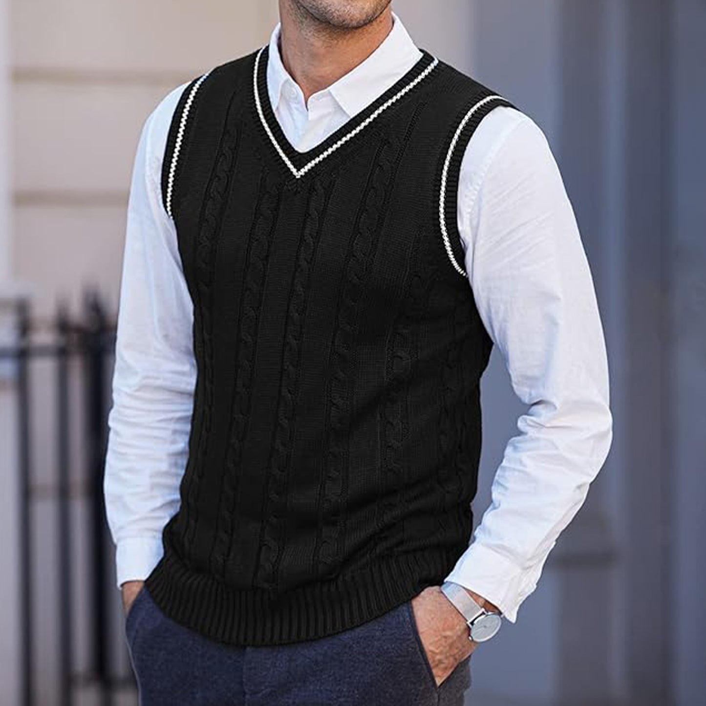 Black Sweater Vest