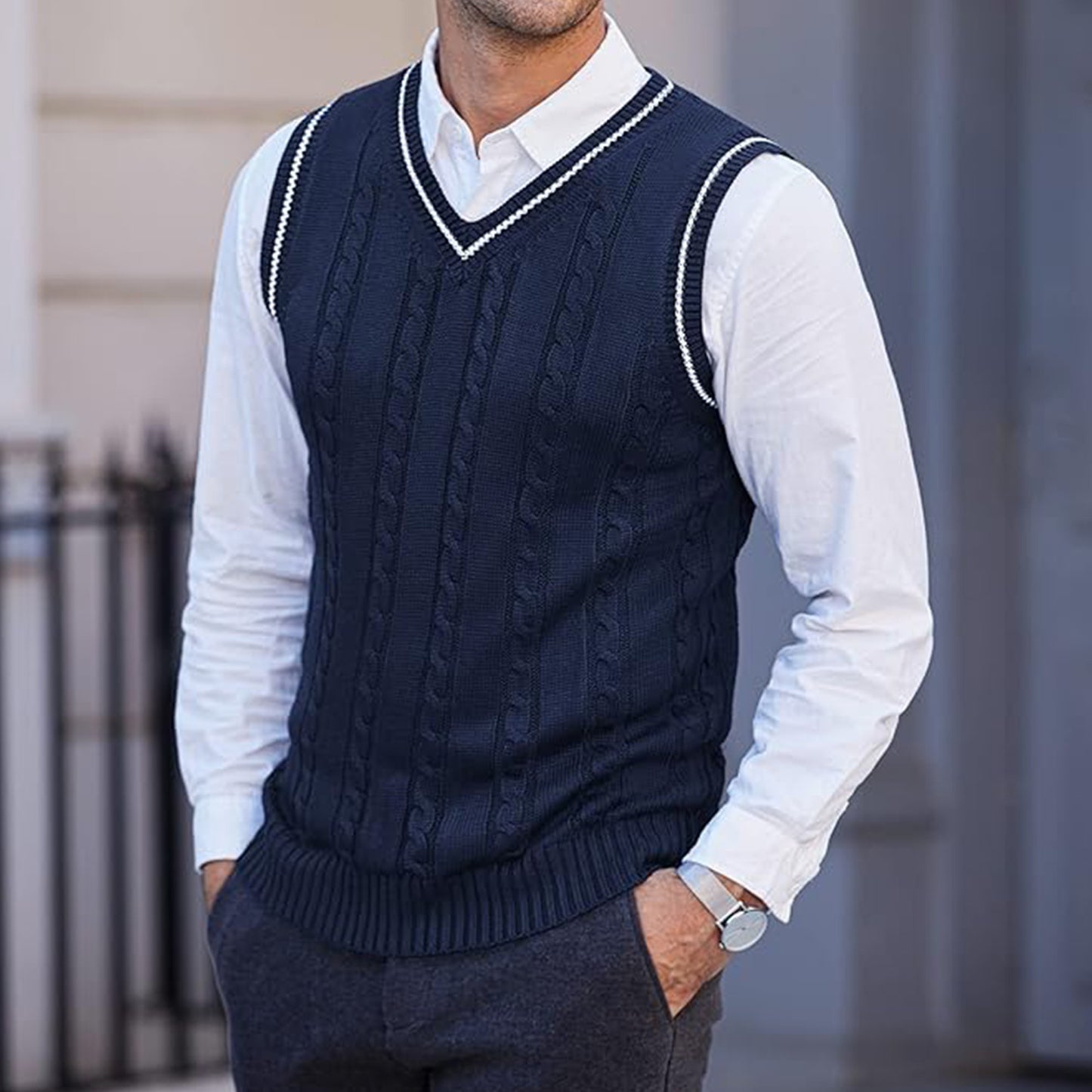 Navy-blue Sweater Vest