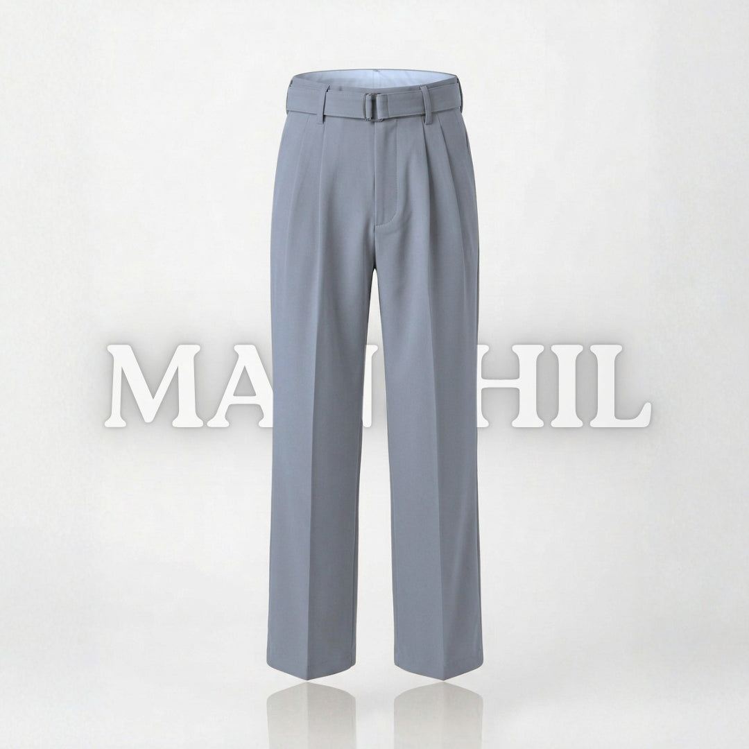 Light-grey Belted Loose-fit Pant (BLP-4)