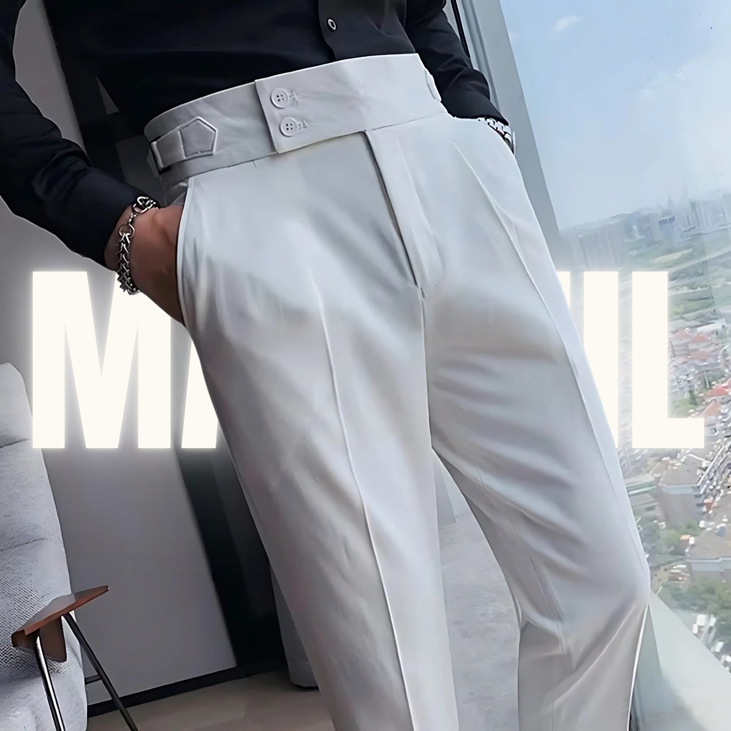 White Formal Gurkha Pant