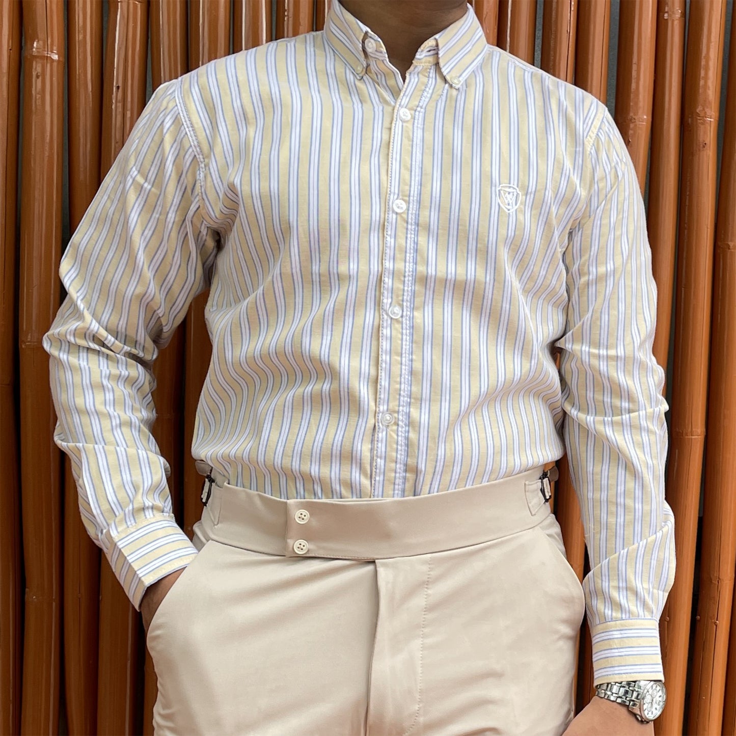 Yellow Pinstripe Formal Shirt