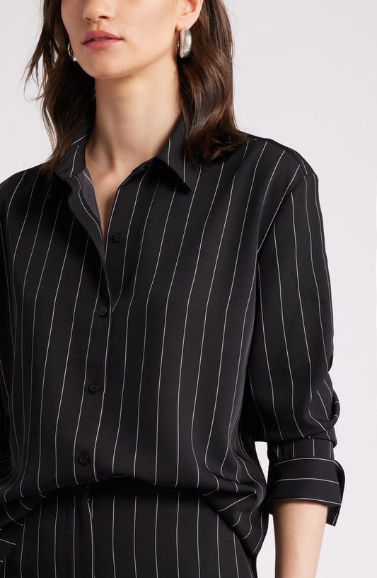 Black Women's Formal Long Sleeved Shirt (WFS-1)