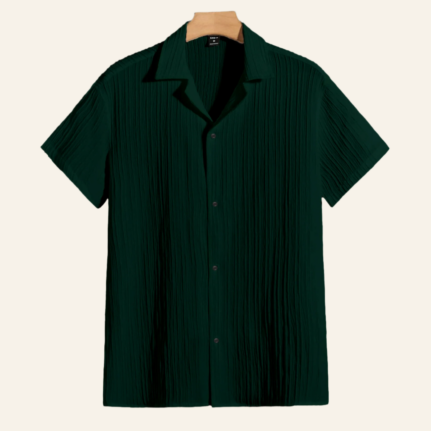 Bottle-green Viscose Cotton Cuban Shirt