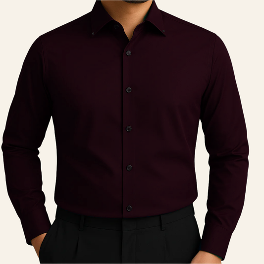 Chocolate Micro-Stretch Formal Shirt