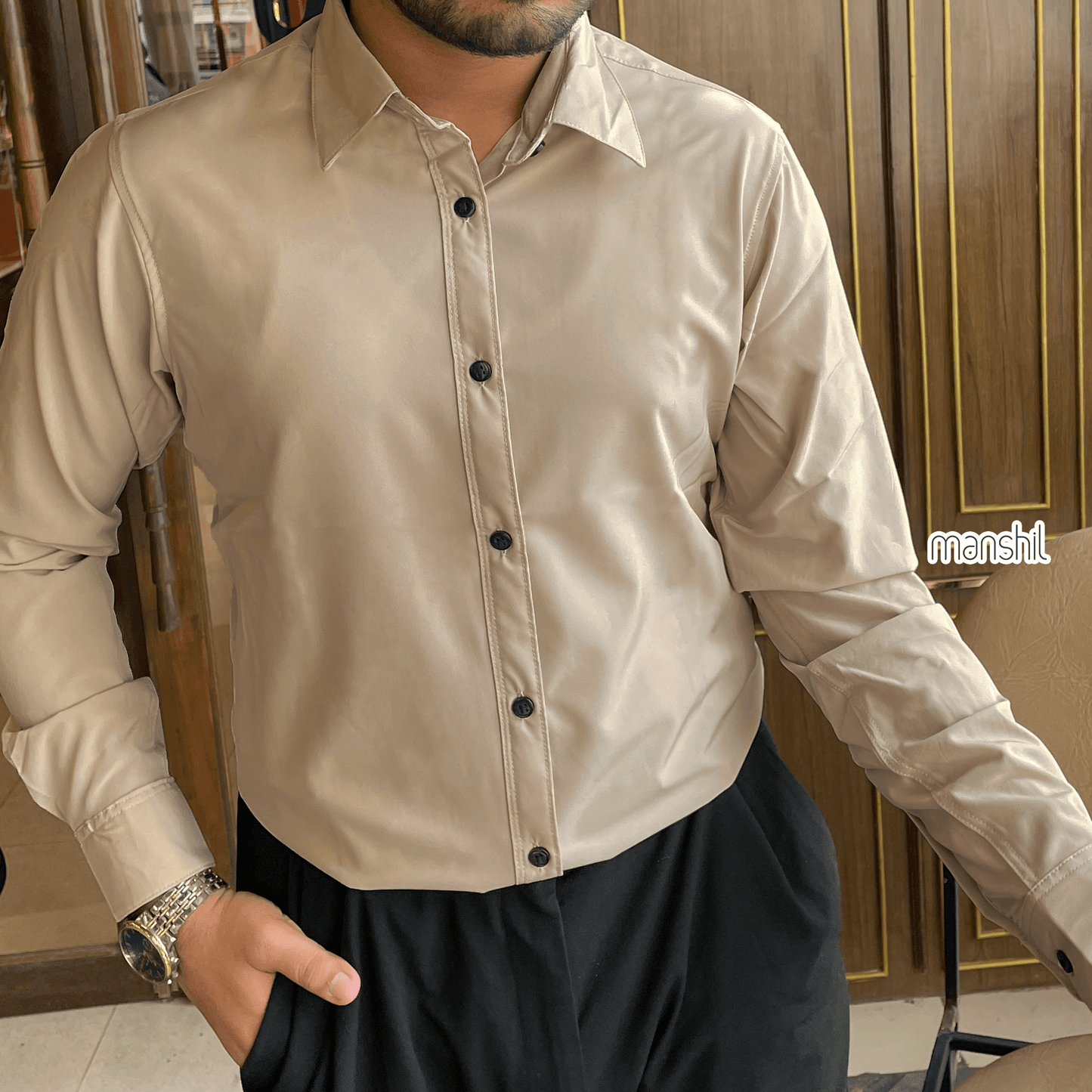 Cream Formal Shirt