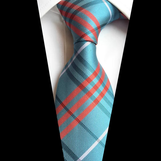 Cyan & Red British Tie (A-18)