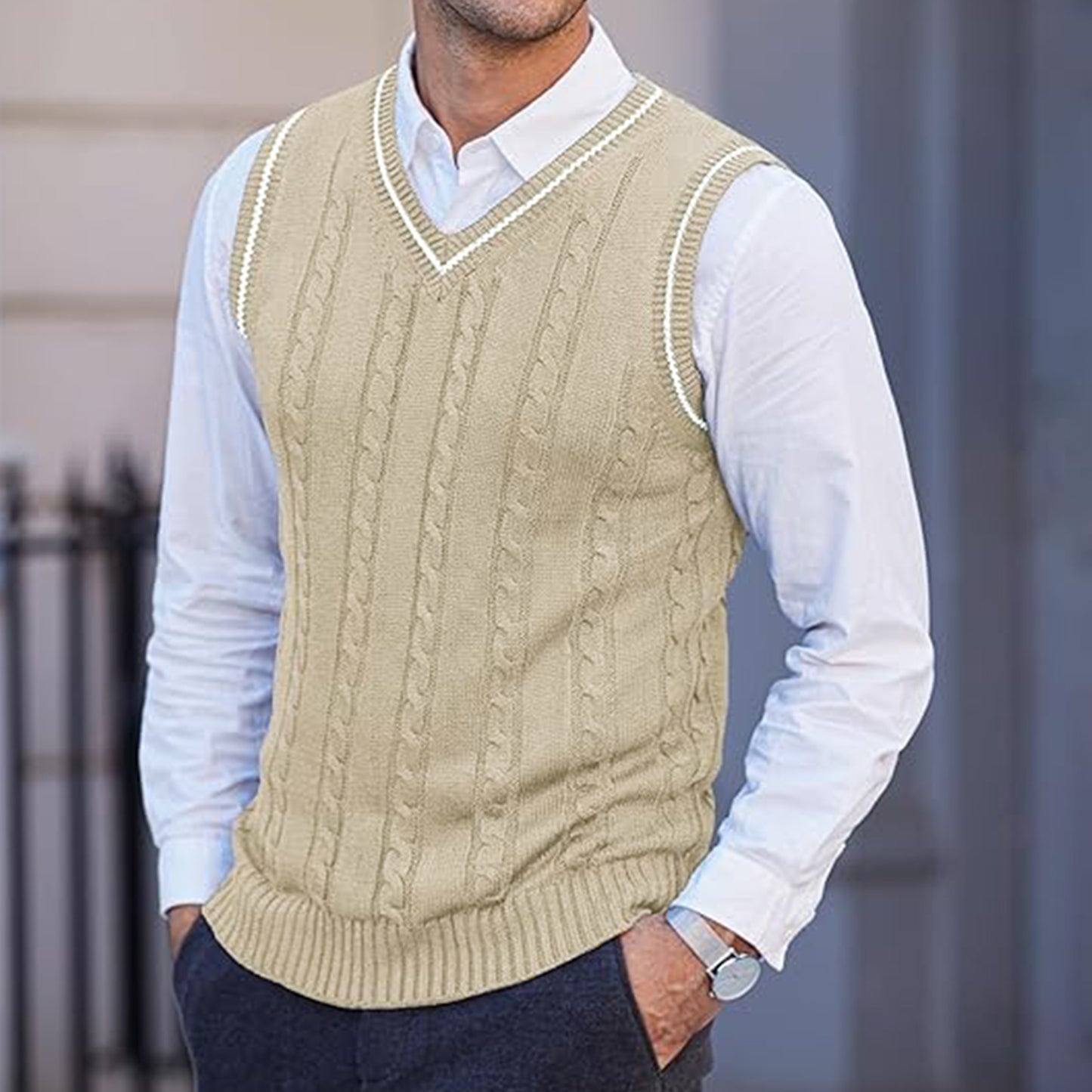 Khaki Sweater Vest