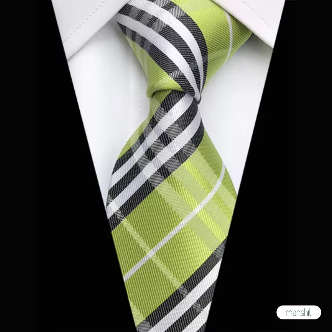 Lime & Black British Tie (A12)