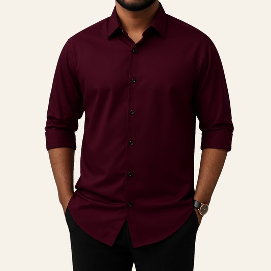 Magenta Micro-Stretch Formal Shirt