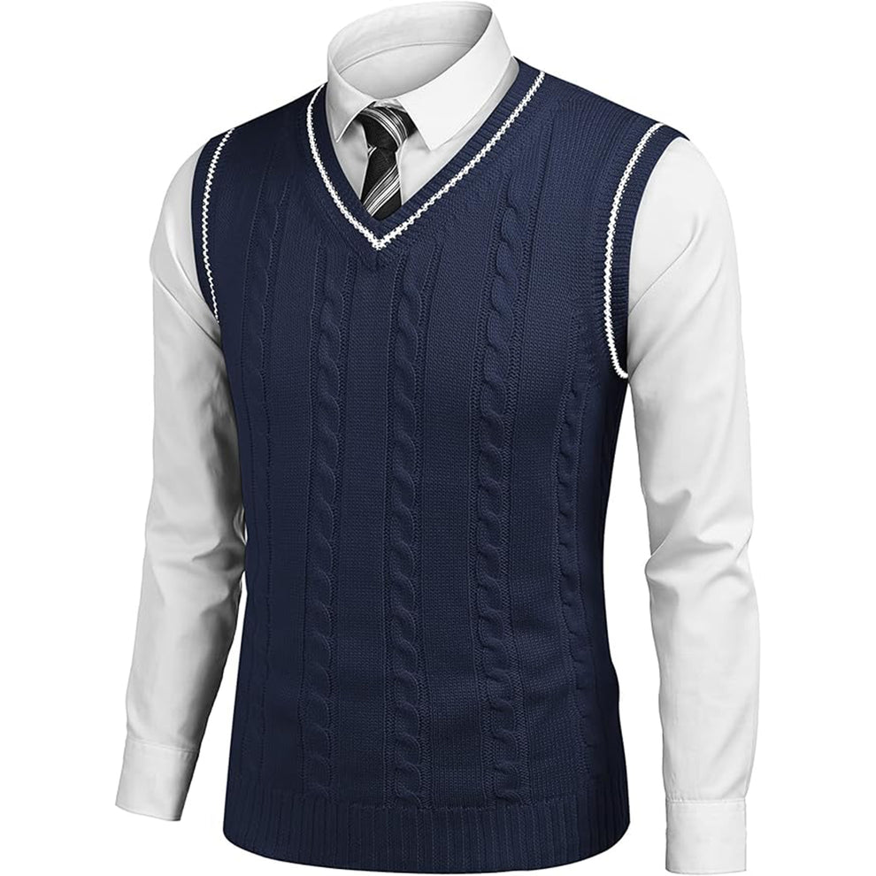 Navy Drop Shoulder Sweater Vest