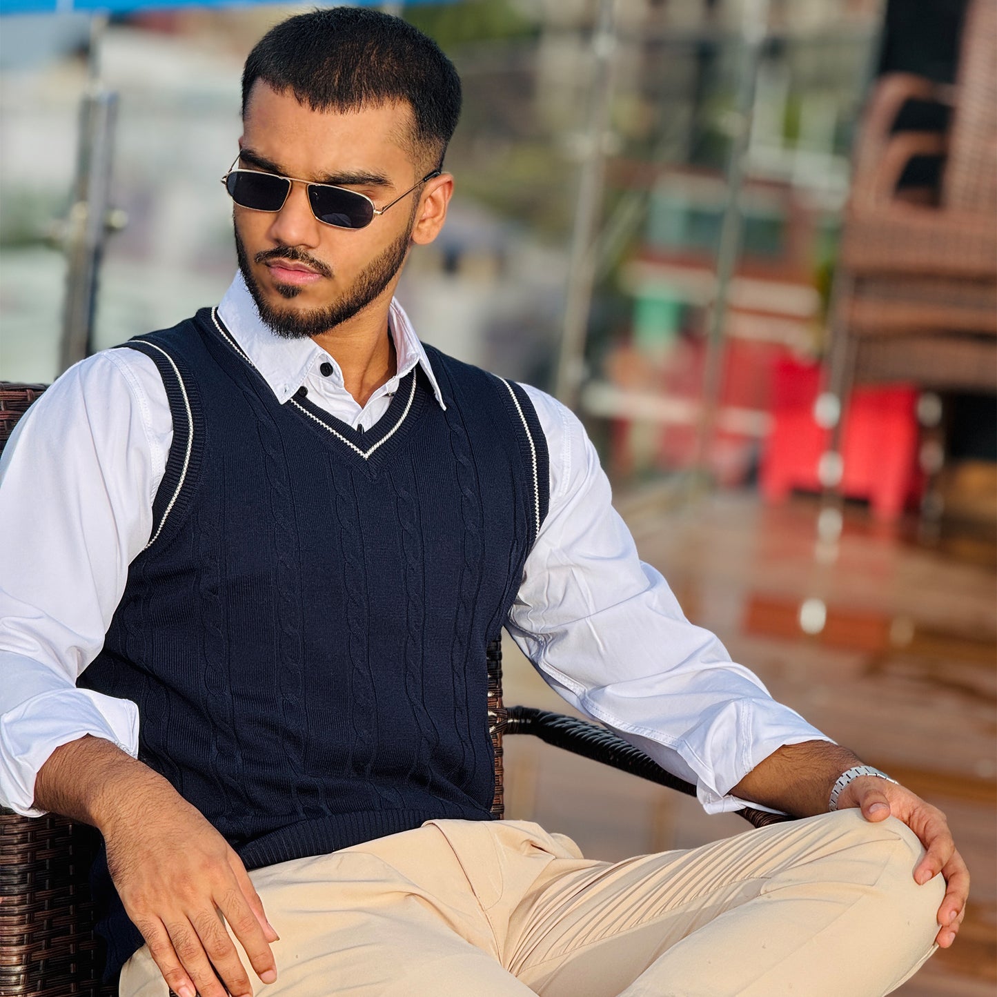 Navy-blue Sweater Vest