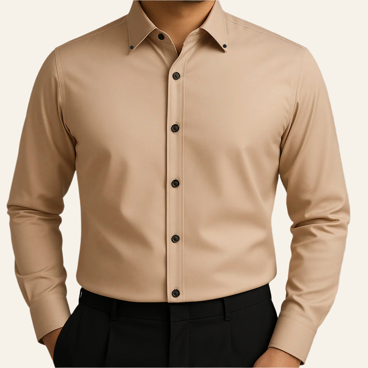Peach Micro-Stretch Formal Shirt