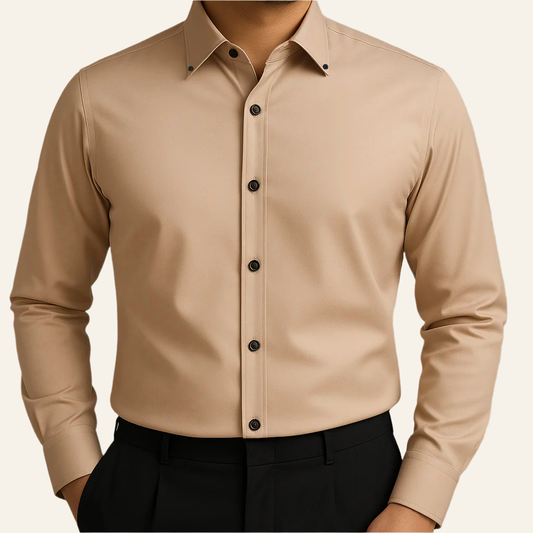 Peach Micro-Stretch Formal Shirt