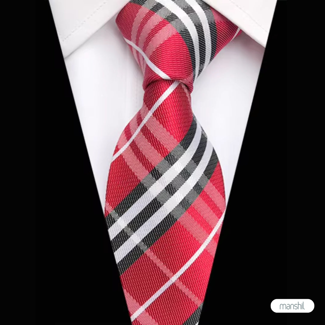 Red & Black British Tie (A-09)