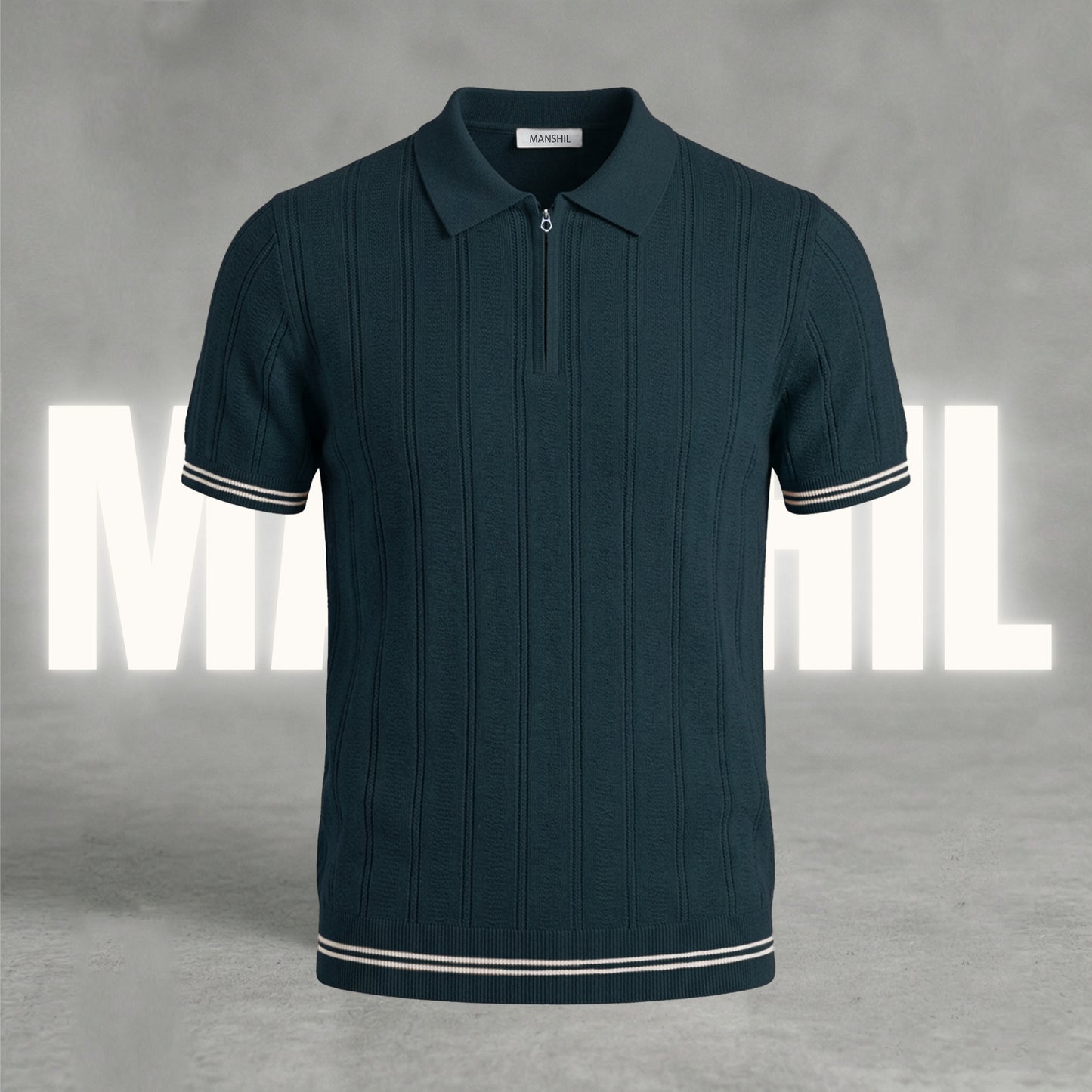 Teal old-money knit polo (OKP-10)