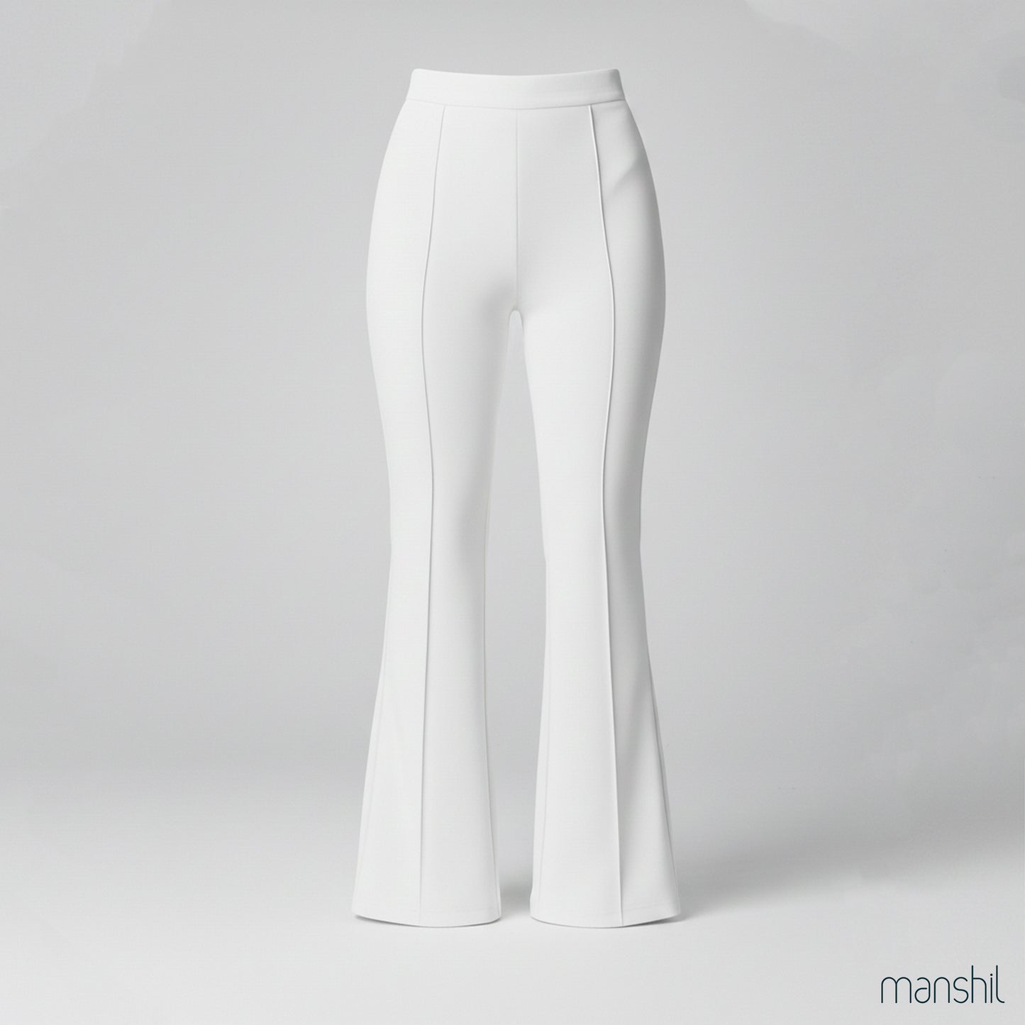 White High-waist Flare Pants (HFP-2)