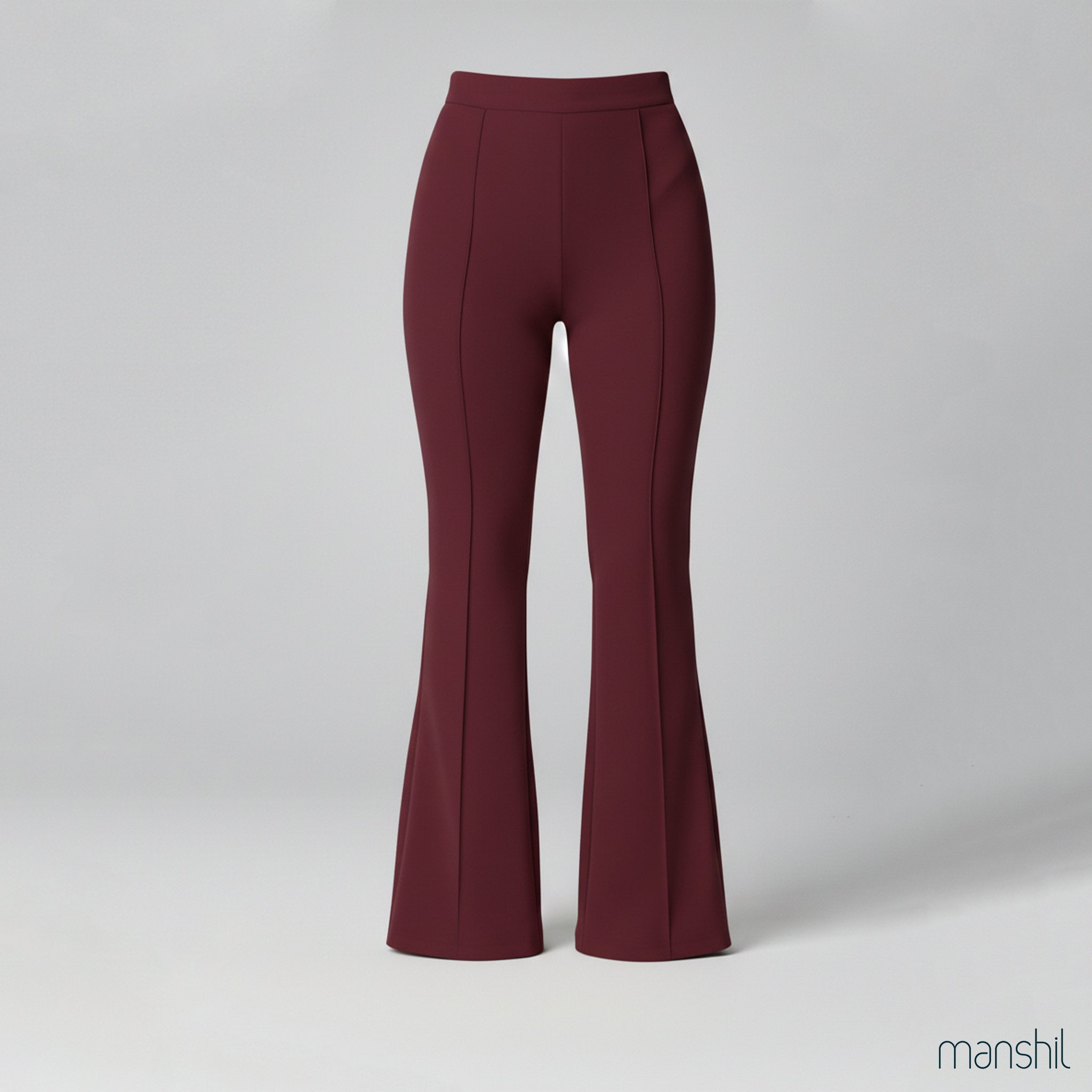 Wine High-waist Flare Pants (HFP-4) – Manshil