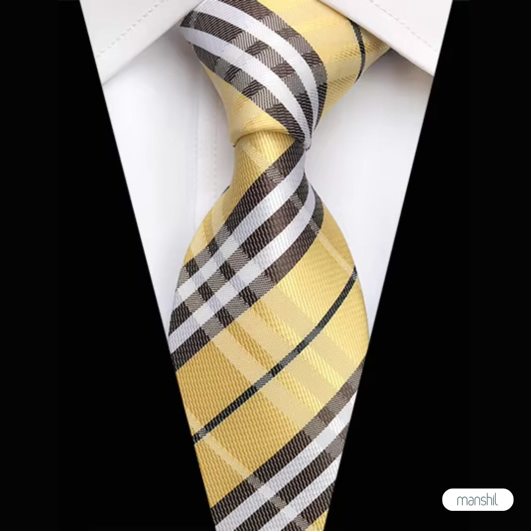 Yellow & Black British Tie (A13)
