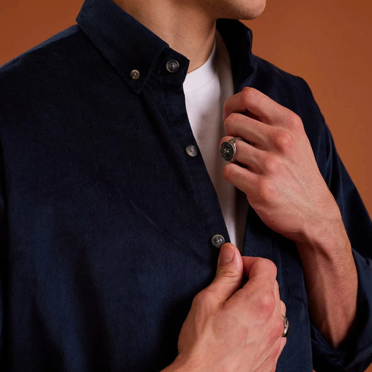 Navy-blue Corduroy Shirt